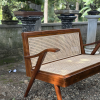 Bench Kayu Jati Anyaman Rotan Teras
