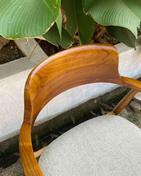 Kursi Bar Tinggi Kayu Jati Sandaran Rotan