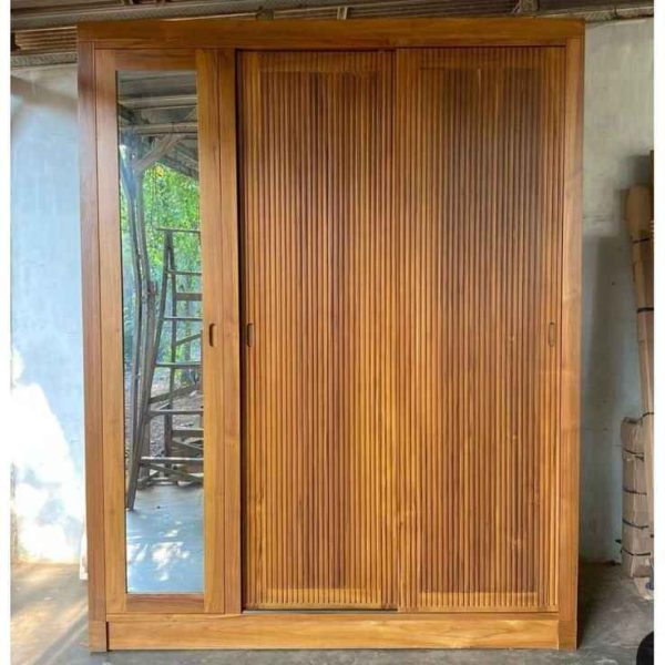 Lemari Pakaian Pintu Geser Solid Premium